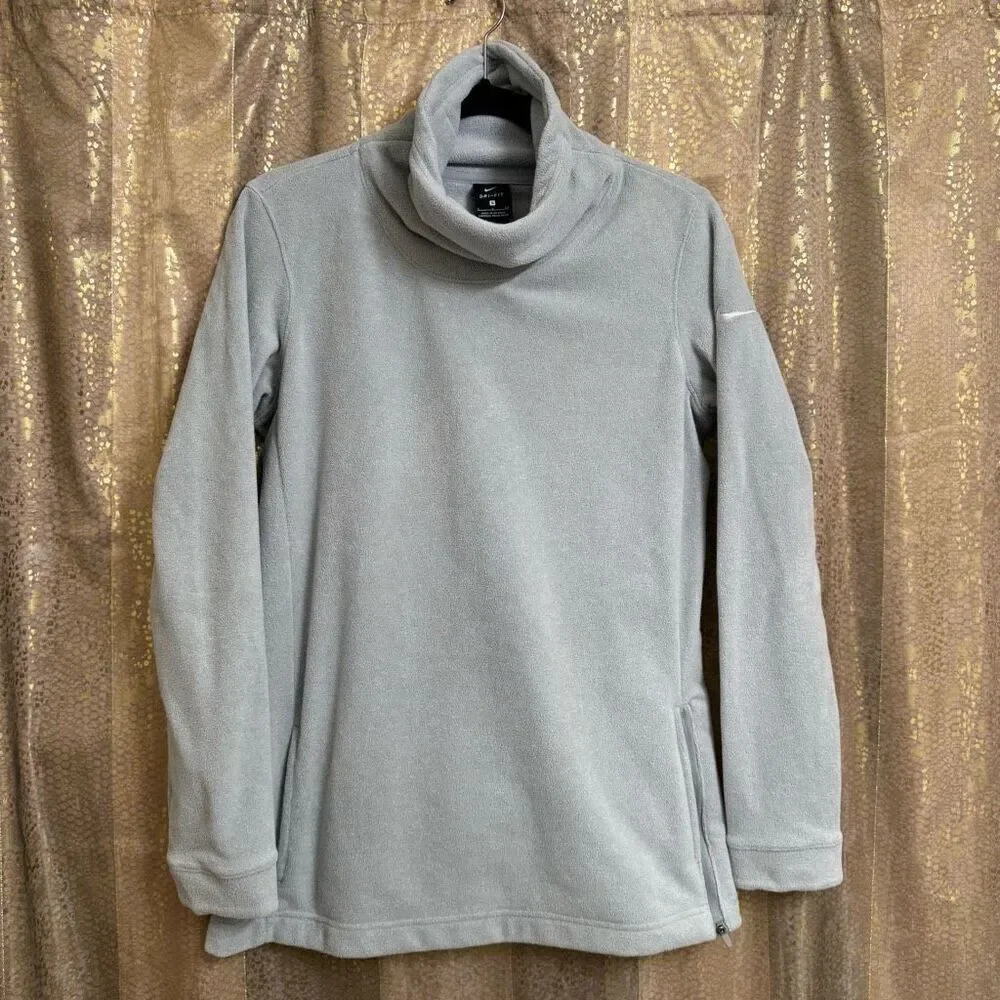 Nike Dri Fit Women's Gray Fleece Soft Turtleneck Sweater Small